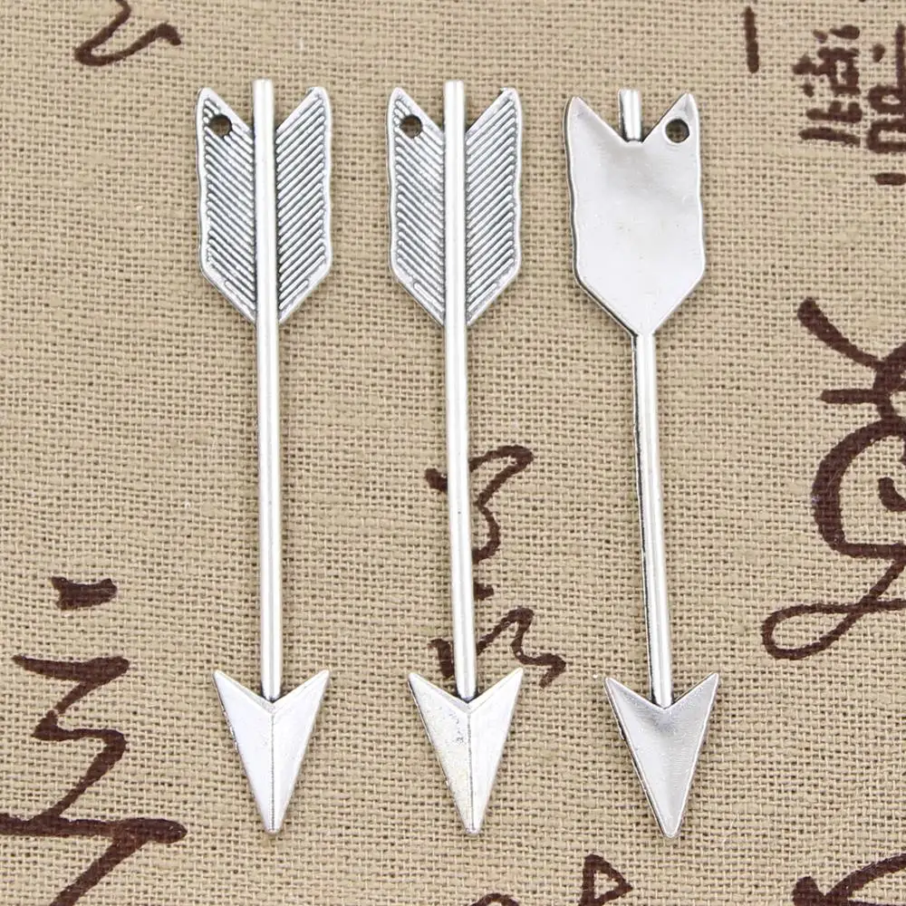 6pcs Charms Arrow 64x11mm Antique Making Pendant fit,Vintage Tibetan Bronze Silver color,DIY Handmade Jewelry