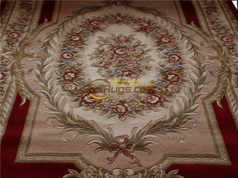 Hand-knotted Thick Plush Wool French Savonnerie Rug Antique Chinese Hand-made Wool Wool Rug Carpet Luxury Mandala Area Runner