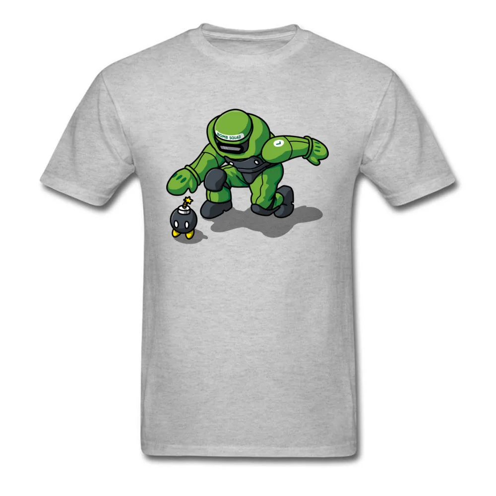 Bomb Omb Squad T Shirt Men Tshirt Style Clothing Grey Tops Cartoon Robot Warrior Printed Summer Tees 3D T-shirt