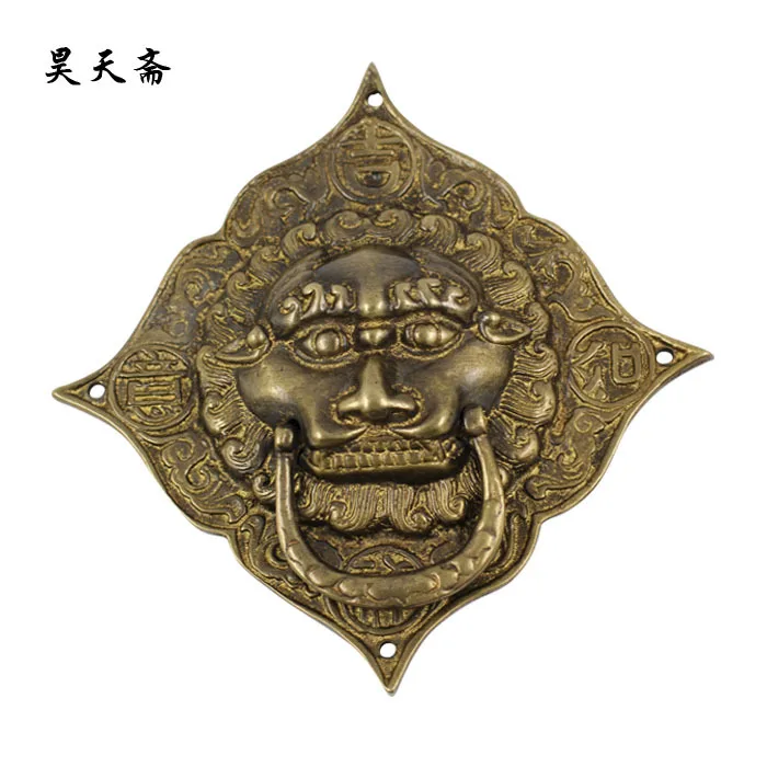 

[Haotian vegetarian] copper beast handle copper handicrafts / Ming and Qing antique furniture Chinese decoration accessories HTA