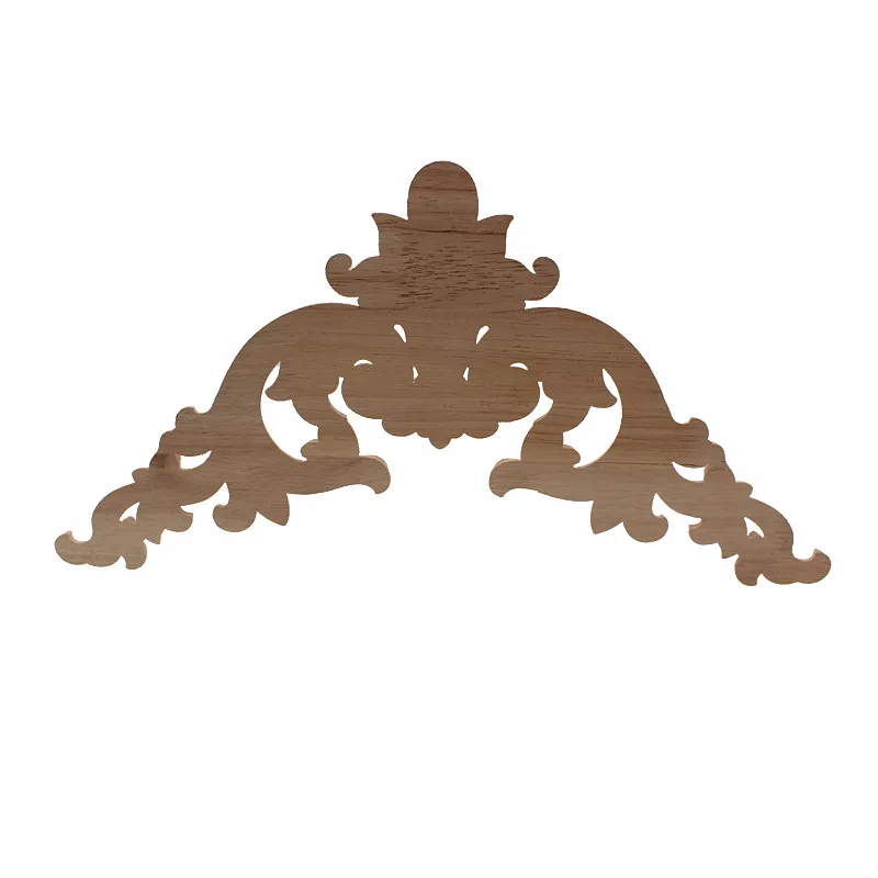VZLX Wood Carved Onlay Appliques Carpenter Frame Decal Furniture Decoration Wooden Crafts Decorative Flower Ornament