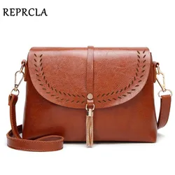 REPRCLA New Vintage Crossbody Bags High Quality PU Leather Shoulder Bag Tassel Women Messenger Bags Small Ladies Purse