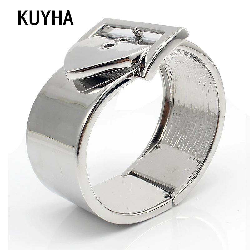 Fashion Cuff Bracelets For Women Big Wide Design Bangles & Bracelet Femme Jewelry High Polished Present Wristband Charm