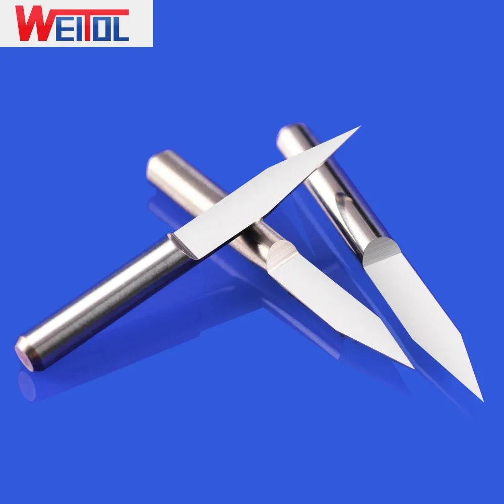 WeiTol-Embouts de gravure en forme de V, mèches de routeur PCB, outils en carbure, acrylique, 3.175mm, 5 pièces par lot