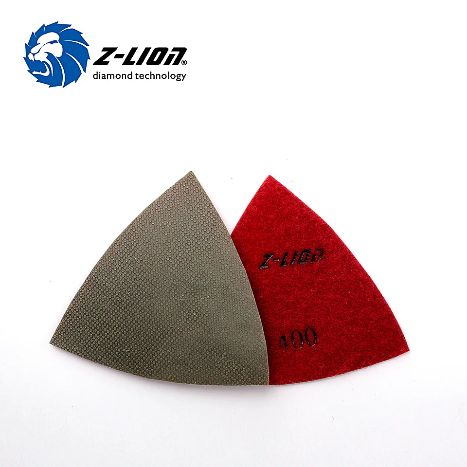 Z-LION 75mm Triangular Diamond Polishing Pads Electroplated Sanding Pad For Multi Tool as Fein Multimaster Dremel Renovator