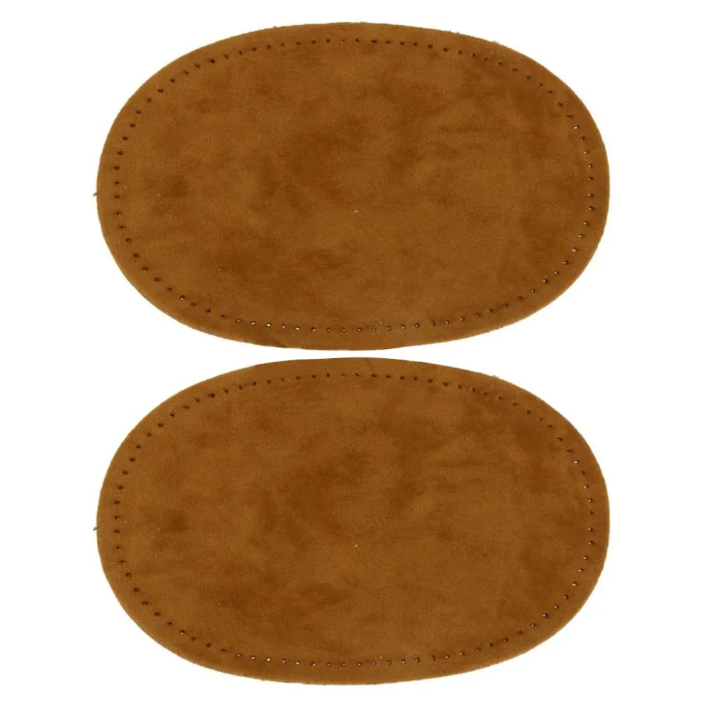 Genuine Suede Leather Patch with Pin Hole DIY Oval Soft Leather Sheet for Cardigan Clothes Bag Handbag Sewing Accessories 14*9cm