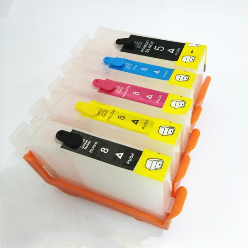 Vilaxh refillable pgi-5 cli-8 ink cartridge for canon Pixma MP500 MP530 MP600 MP610 iP4200 iP4300 iP4500 iP5200 with chip