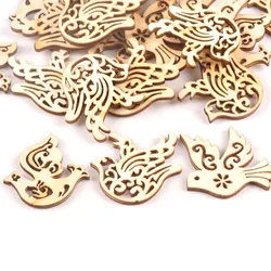 25pcs mixture Wooden Crafts creativity pigeon Pattern Scrapbooking Crafts wood decoration for Home Decoration m1566x