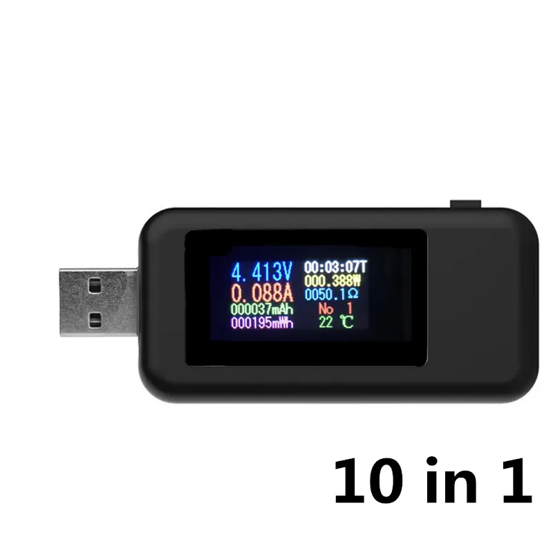JUANJUAN USB тестер тока 4-30В, 9/10 в 1 — фото товара