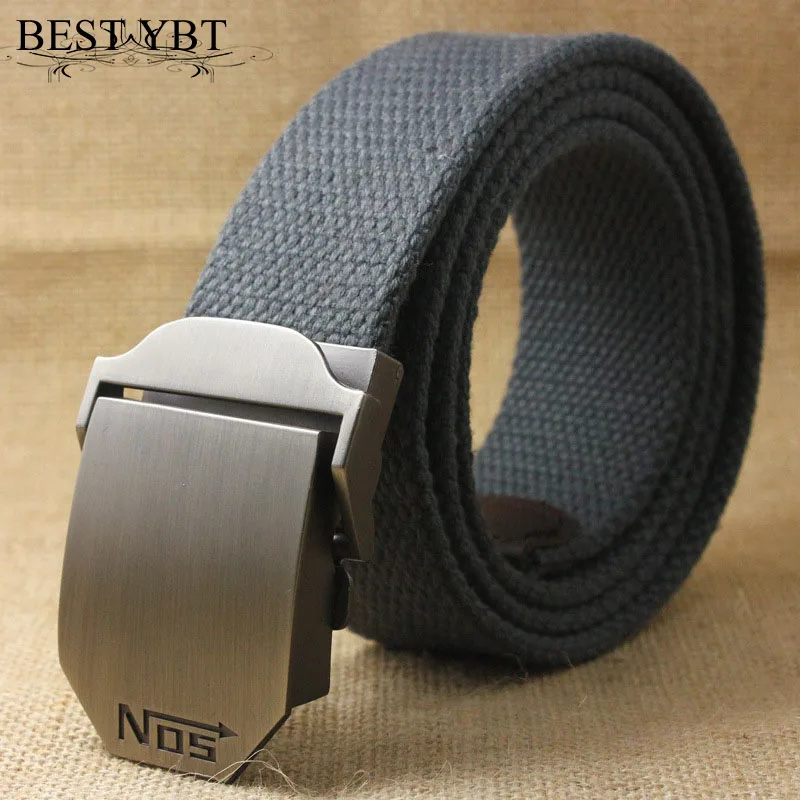 Best YBT Hot Male Tactical Belt Top Quality 4 mm Thick 3.8 cm Wide Casual Canvas Belt Outdoor For Men Automatic Buckle Belt