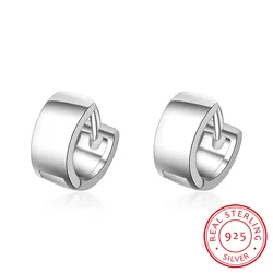 Punk Simple 925 Sterling Silver Small Circles Huggie Hoop Earrings For Women Men Brinco Bijoux Fashion Jewelry Gifts