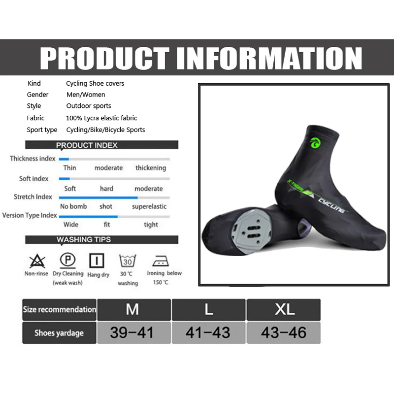 X-TIGER Cycling Shoe Cover Quick Dry Lycra Sports Sneaker Mountain Bike road Cycling Overshoes Dustproof Bicycle Shoe Covers
