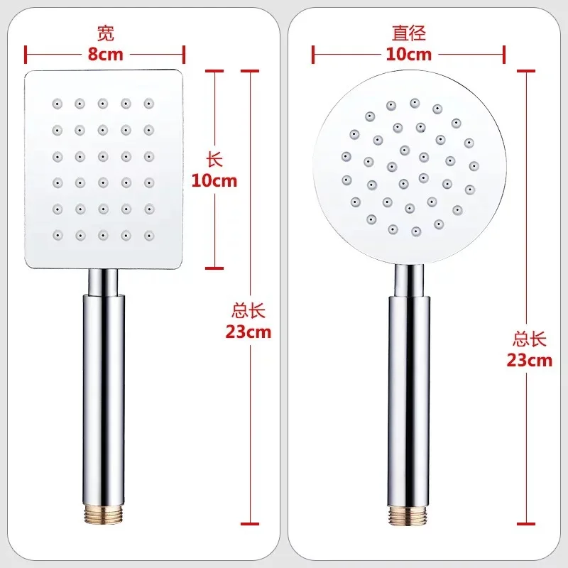 Smesiteli New Stainless Steel High Pressure Water Saving Shower Head Square Or Round HandHeld Bath Shower Head Bathroom Faucet