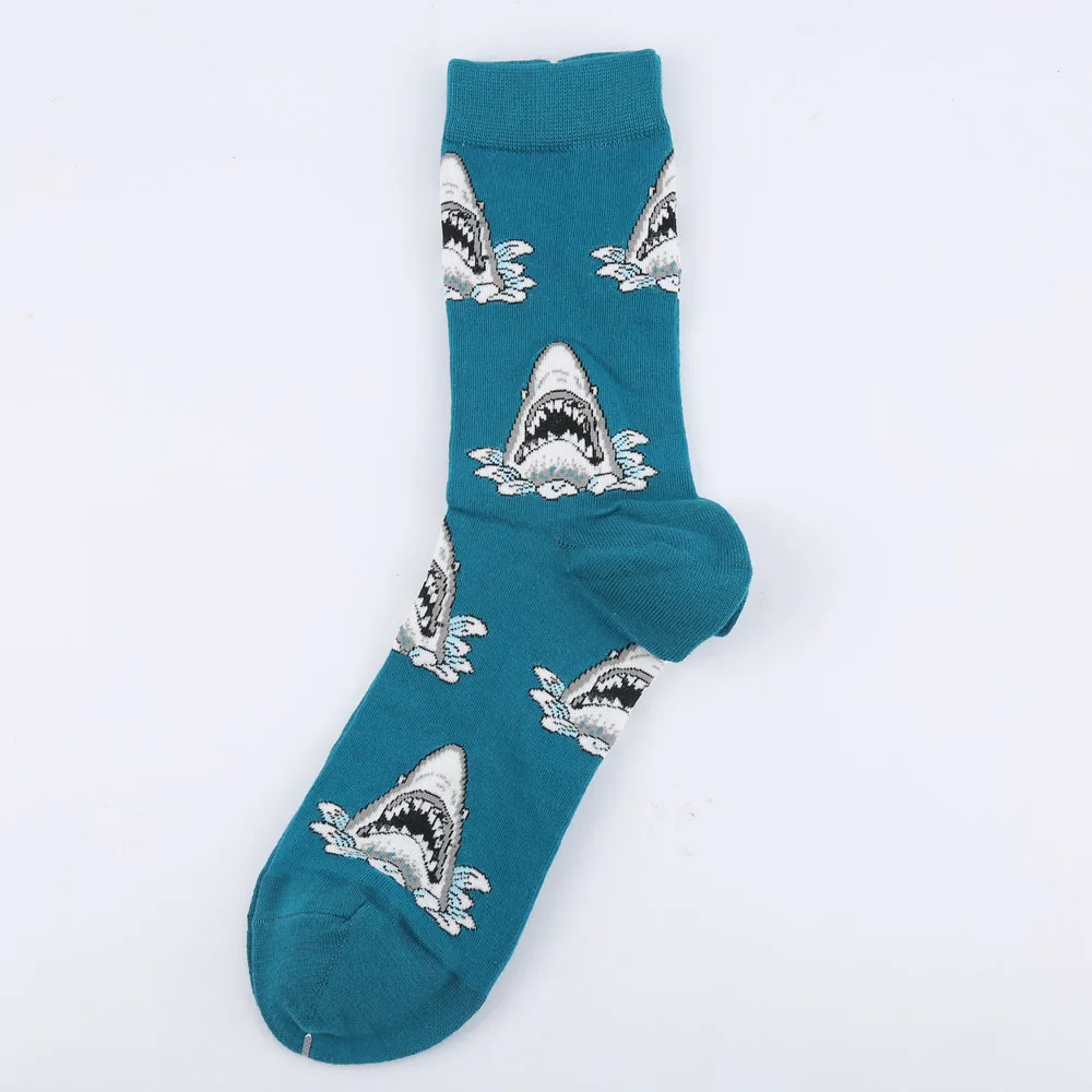 Modeager Brand Casual Dinosaur Crocodile Shark Spider Cool Funny Animal Men Socks Cotton long hip hop cool Skate Socks for Men