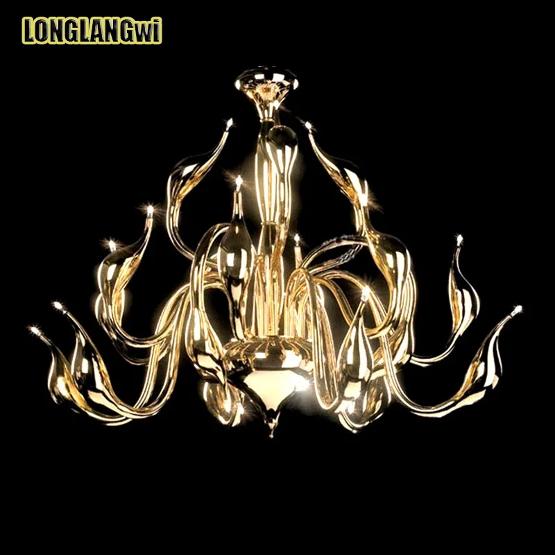 

18 heads Art Deco European Candle LED Swan Chandeliers Bedroom Living Room Modern swan lighting