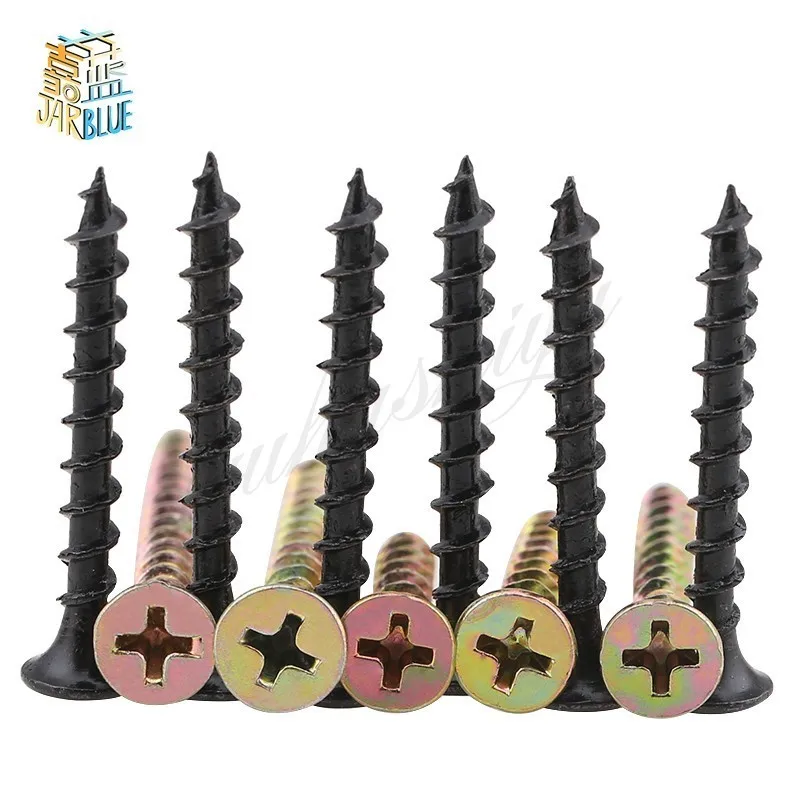 20/50pcs M4 Cross Pan Head Black Carbon Steel Phillips Head Self-tapping Electronic Screws Countersunk Head Wood Screw