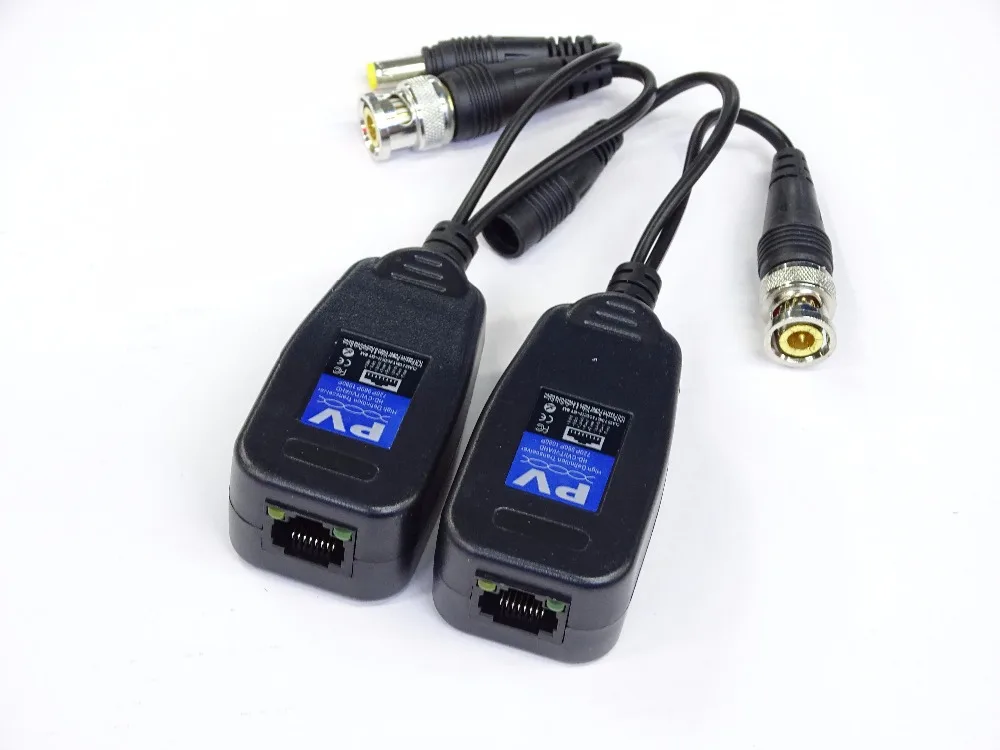 CCTV Balun Transceiver Power para HDCVI, HDTVI, AHD, câmera analógica de alta definição, Power Video 2 e 1, RJ45, 5 Par