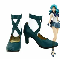 Michiru Kaiou Shoes Cosplay Sailor Moon Sailor Neptune Michiru Kaioh Cosplay Shoes Green Boots High Heel Custom Made Any Size