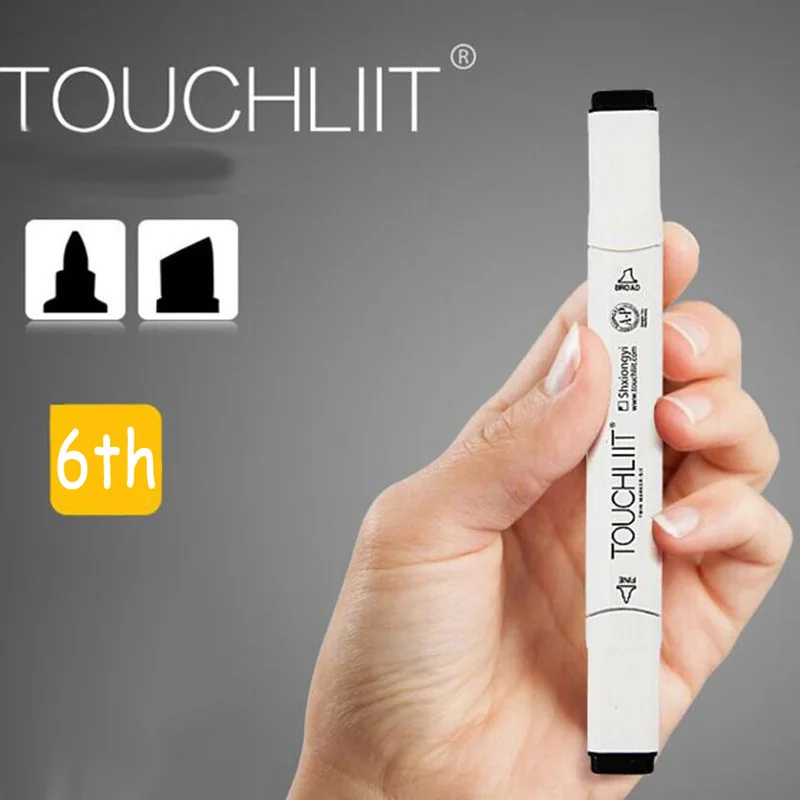 Touchliit 0# Colorless Blender Alcohol Art Markers 120# Black Color Sketch Marker Drawing Animation Manga Dual Graphic Pens