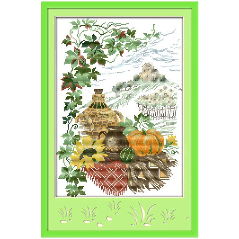 Harvest Season Patterns Counted Cross Stitch Set DIY 11CT 14CT 16CT Stamped DMC Cross-stitch Kit Embroidery Needlework Crafts