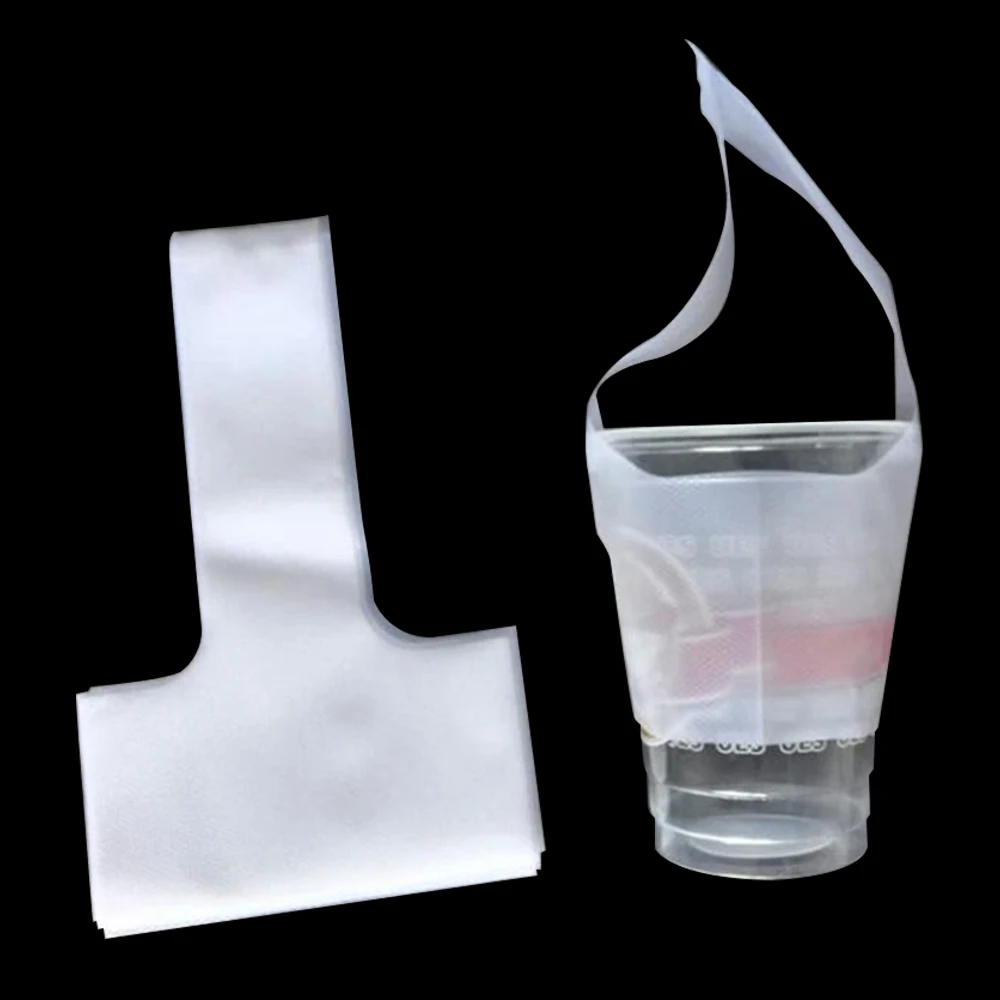 1000Pcs/lot 12.5x23cm T-Shape Transparent Plastic One Cup Packaging Bag Coffee Juice Cup Taking Out Pouch Beverage Carrier Bags