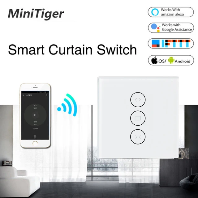 

WiFi Smart Curtain Switch Smart Life Tuya for Electric Motorized Curtain Blind Roller Shutter Works with Alexa and Google Home