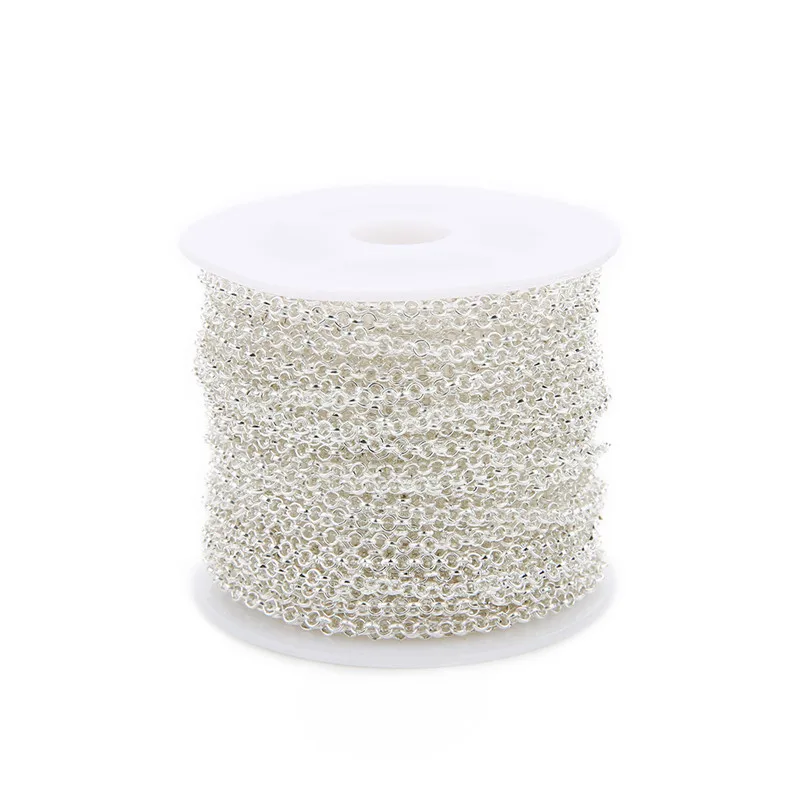 10 Yard 2/3mm Metall Eisen Rolo O Link Ketten Groß Kette Gold Farbe für Diy Armband Halsketten, die Entdeckungen Großhandel – Detail 12