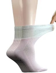 5 Pairs Women's Bamboo Quarter Breathable Diabetic Socks with Seamless Toe and Cushion Sole