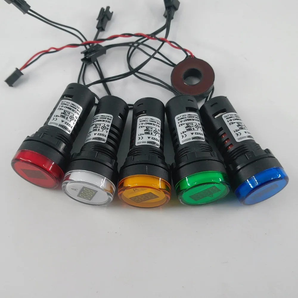 22MM TOMZN AC 0-100A 0-50A LED Ammeter current meter indicator pilot light Red Yellow Green white Blue