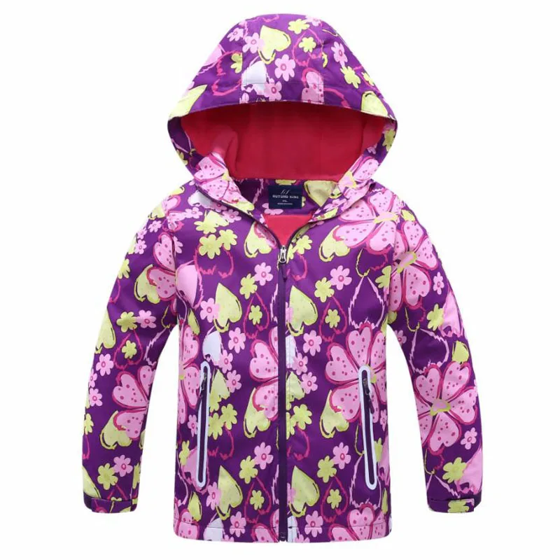 Brand Flower Polar Fleece Girls Jacket For Child Clothing 3-12T Girls Outerwear Coat Spring Autumn Kids Windbreaker Jackets image 2