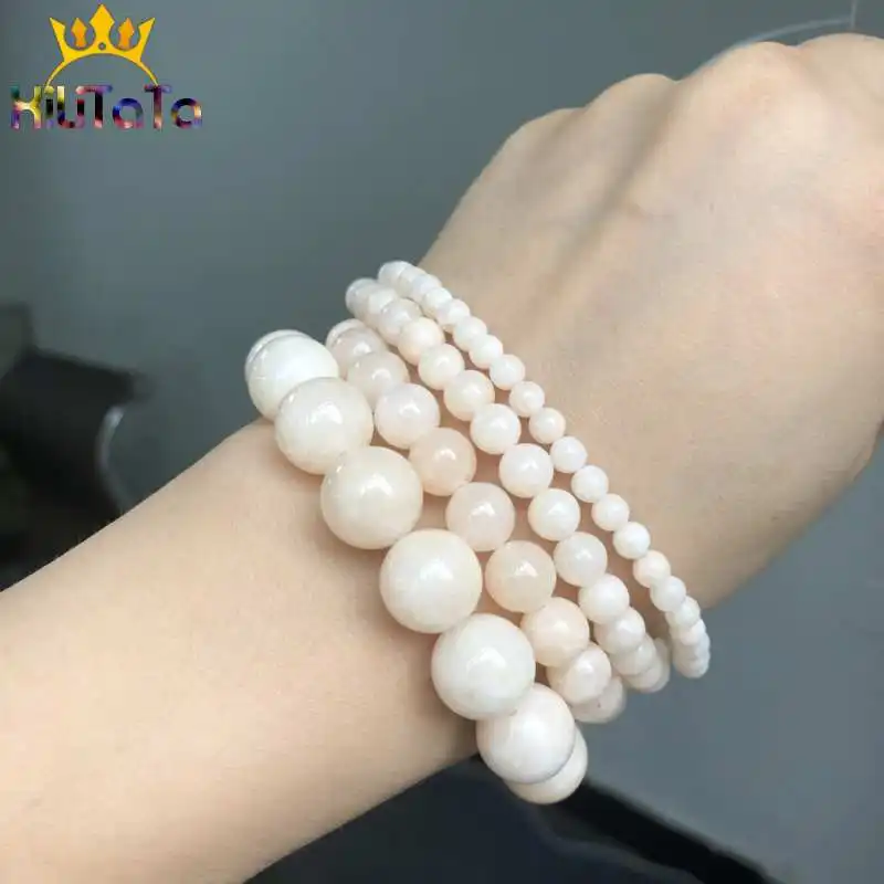 Natural Stone Light Yellow Angelite Beads Round Loose Stone Beads For Jewelry Making DIY Bracelets Accessories 15\
