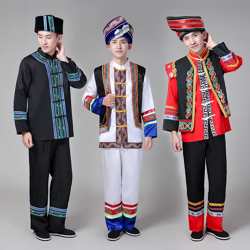 Roupa nacionais chinesa para homens, roupa de dança da nacionalidade para homens, roupas para meninas