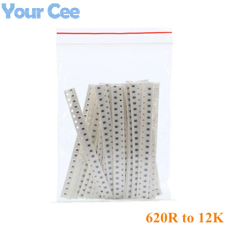 420pcs-500pcs 0603 SMD Resistor Kit 0-39R 43-560R 620R-12K 15K-220K 240K -5.1M Electronic Component Assorted  Resistance 5%