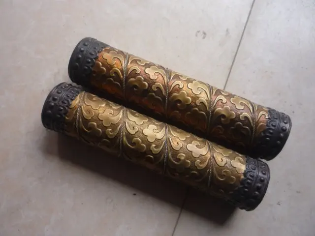 

Collectable old Qing Dynasty (QianLong1722-1783)a pair of Copper kaleidoscope ,Free Shipping