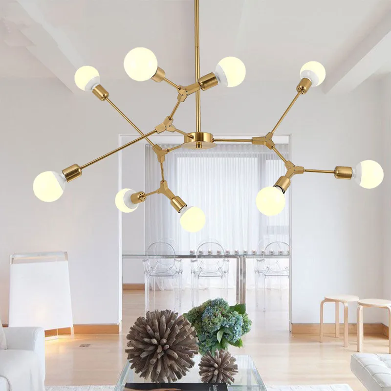 

3/6/9 Heads Nordic Creative Modern Simple Restaurant Pendant Light Livingroom Bedroom Cafe Bar Decoration Lamp With Led Bulbs