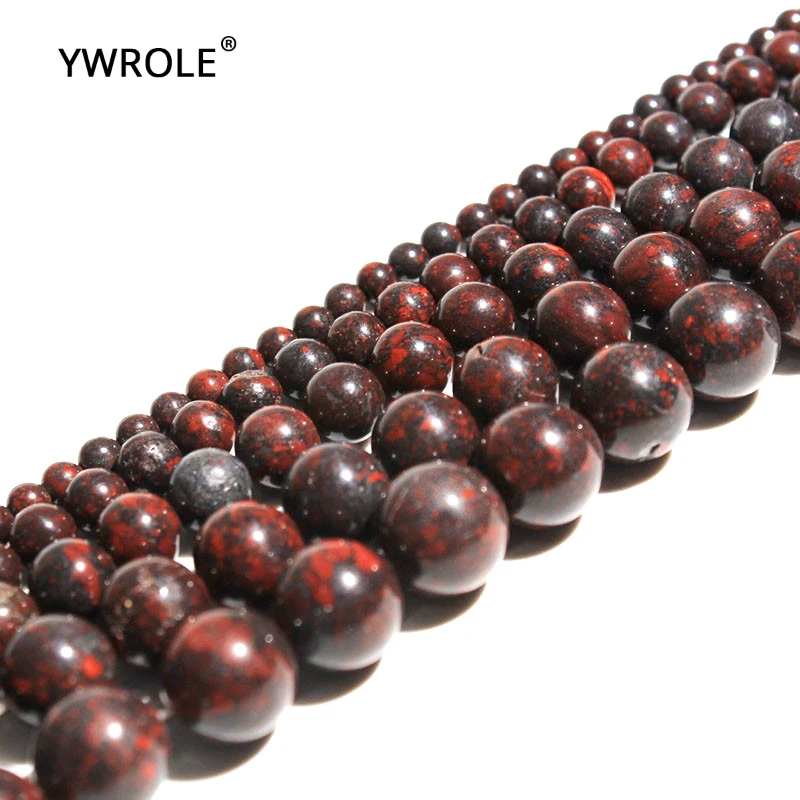 Natural Mix Color Breciated Round  Red Stone Beads For Jewelry Making  DIY Bracelet  4/6/8/10/ 12 mm Strand 15'' Wholesale Lots