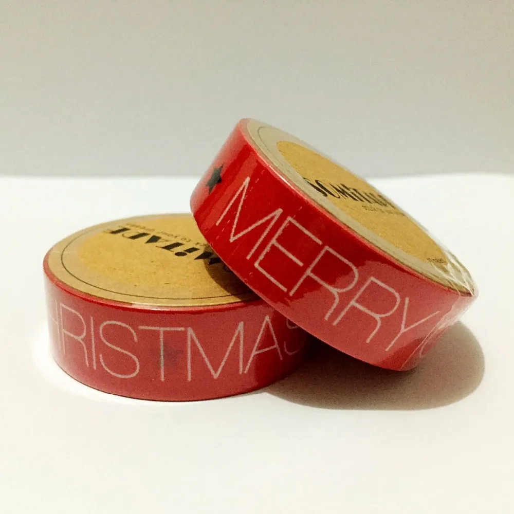 lovely  washi paper  tape/15mm*10m red background  merry christmas  and Pink  background love masking washi tape