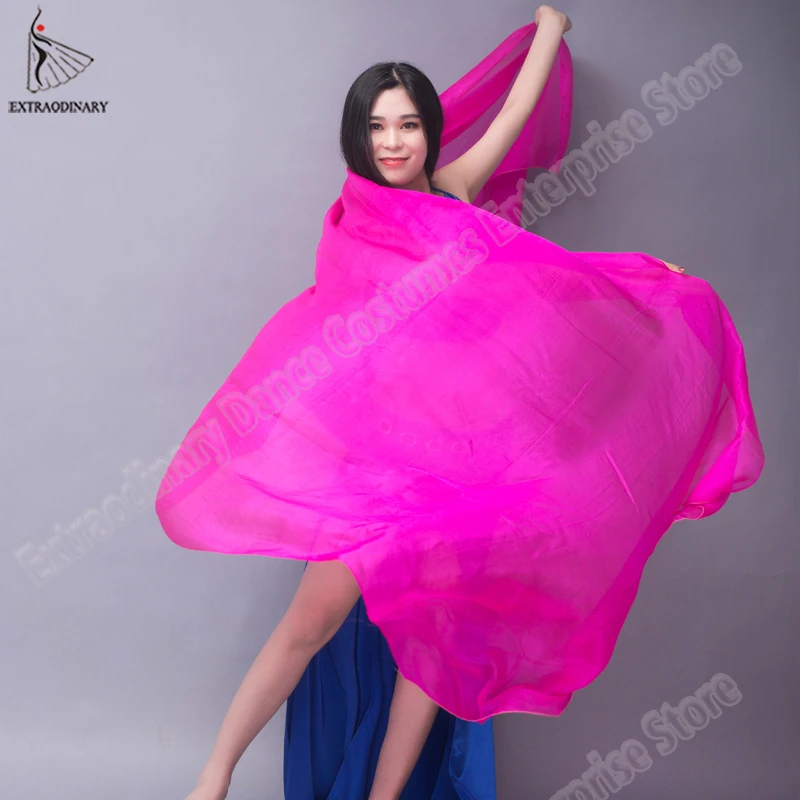 Veil Shawls Women Belly Dance Silk Veils Light Texture Stage Performance Hand Thrown Scarf Costumes Accessories 250cm 270cm