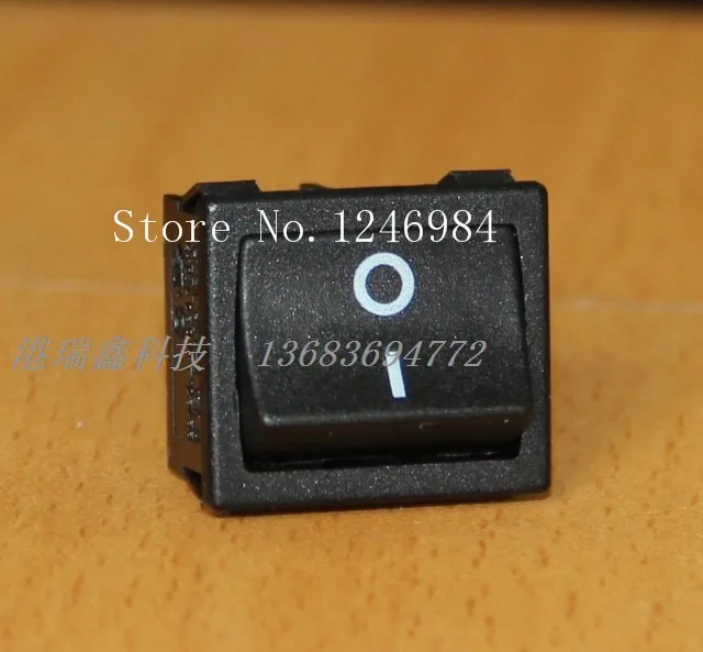 [SA]Power switch RLEIL Rocker black square Rocker Switch DPDT two tranches RL3-222-BB--50pcs/lot