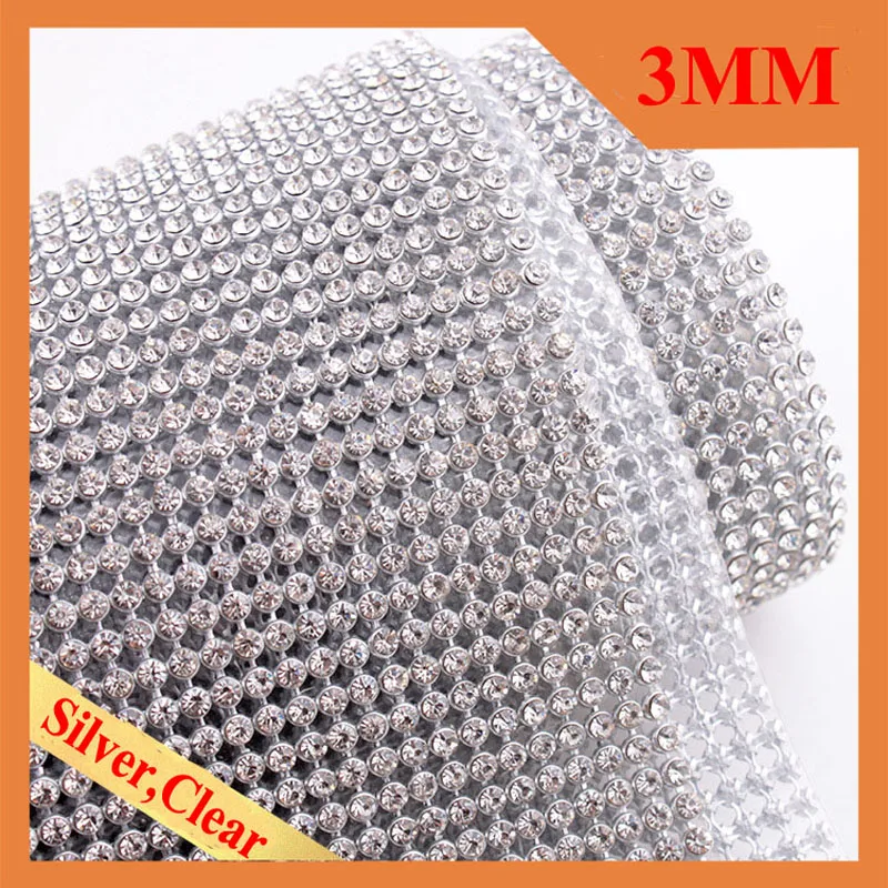 3mm 28x45CM Iron On Aluminium Rhinestone Mesh Sheet,Sew On Crystal AB Rhinestone Sheet for Bag,Clothing,Shoe LSRS91901