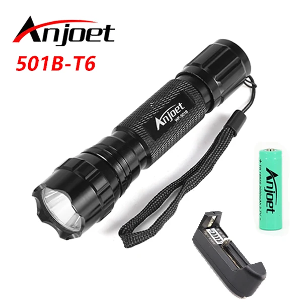 

1-Mode Tactical Flashlight 2000Lumens XML T6 LED 1/ 5-Mode Waterproof Torch Light Rechargeable+18650 Battery+Charger For Hunting