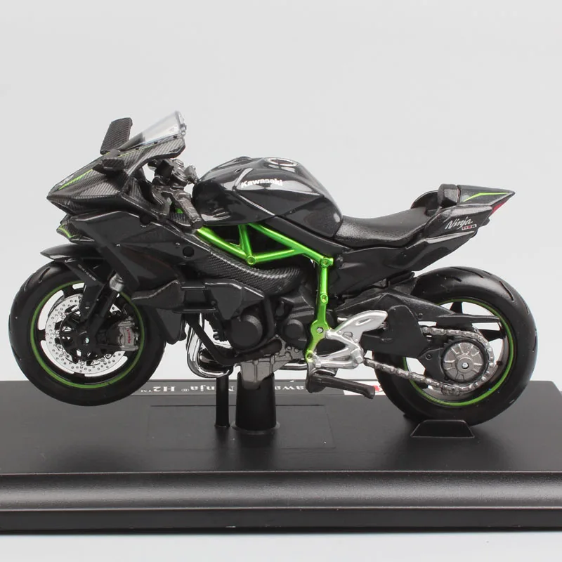 Mini motocicleta kawasaki ninja h2 h2r, escala 1:18, diecast, rua, supersport, bicicleta, trail racing, motocicleta modelagem brinquedo para