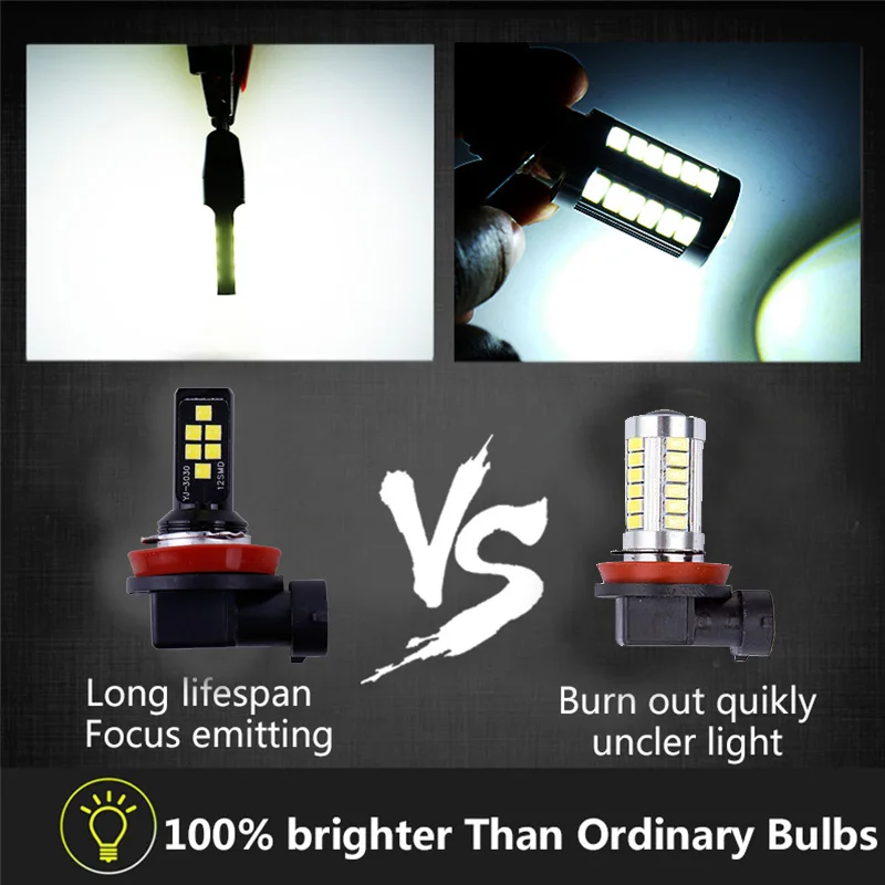 KEVANLY H8 H11 LED مصابيح الضباب 12SMD 3030 12V 6000K الأبيض العنبر الأحمر مصباح قيادة 2 قطعة - Image 3