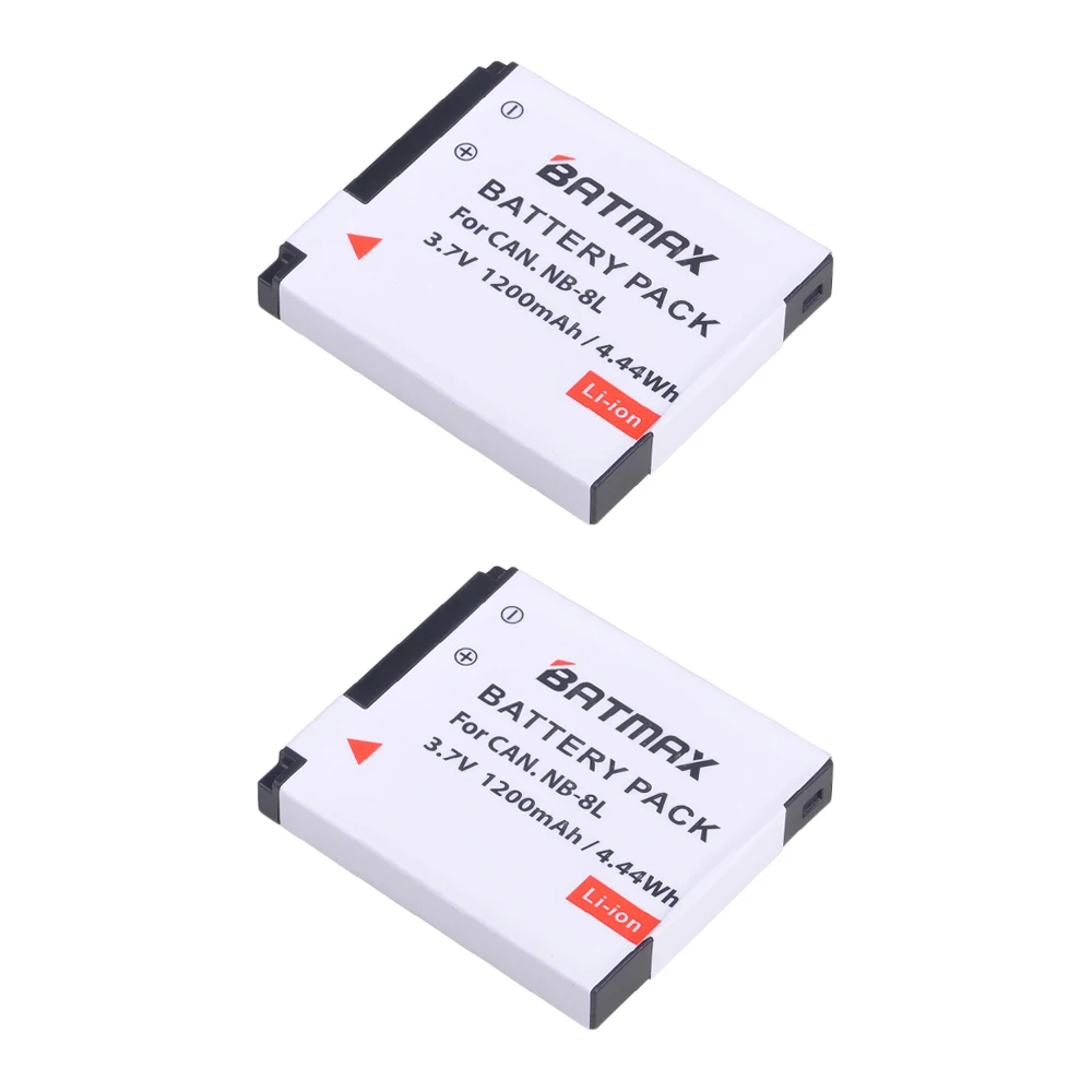 2Pcs 1200mAh NB-8L NB 8L NB8L Rechargeable Camera Battery for Canon Powershot A3100 A3200 A3300 IS A2200 IS A3000 IS A1200