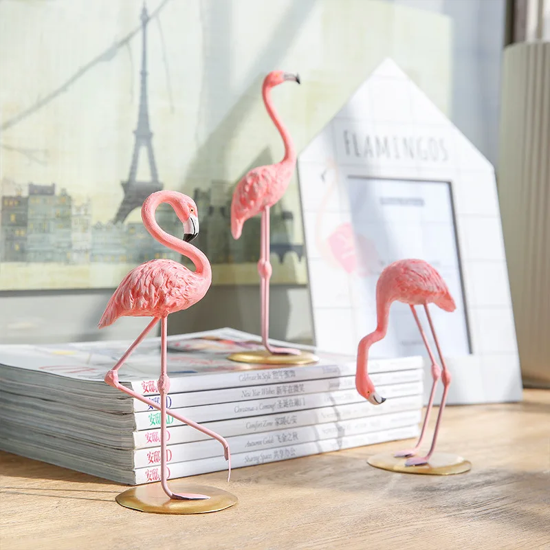 Pink Flamingo Decoration Christmas Home Decor Flamingo Table Ornament For Baby Living Room Romantic INS Wedding Party