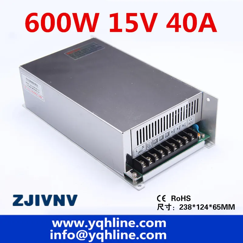 

S-600-15 CE approved high quality ac to dc SMPS single output switching power supply 15V 40A 600W made in China