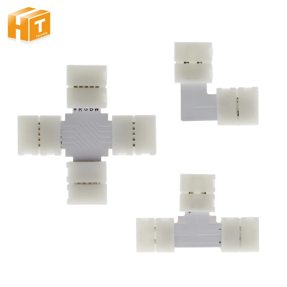 2pin 4pin 5pin LED Strip Connector for Light Wire Connection 10mm L Shape / T Shape / X Shape Free Welding Connector 5pcs/lot