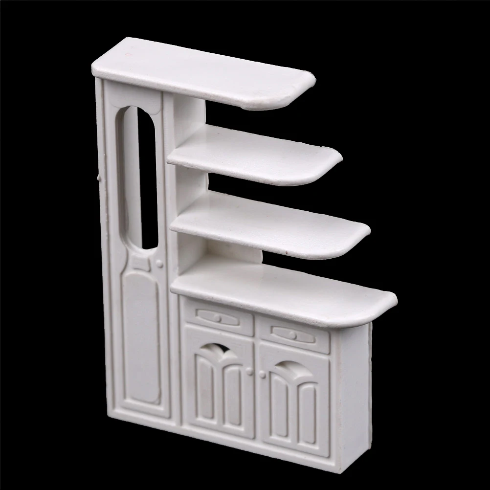 Dollhouse Mini Cabinet Model Chest Cupboard Shelf White Cabinet Kitchen Dining Display Display Doll House Kitchen Accessories