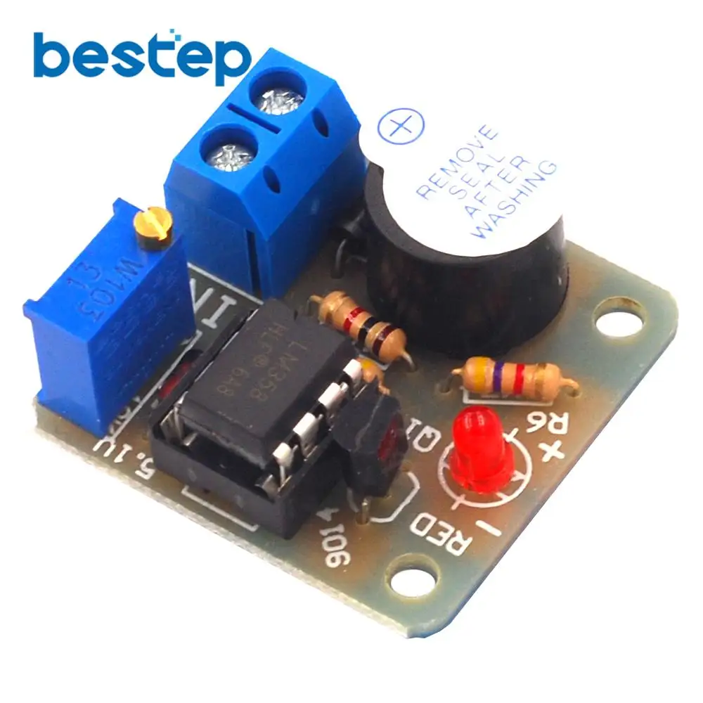 9V/12V Battery Sound and Light Alarm Against Over-discharge Protection Board Low Voltage /Under Voltage Protection Module