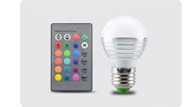 110V 220V E27 E14 RGB LED bulb 16 Color Magic LED Night Light Lamp Dimmable Stage Light 24key Remote Control holiday Decorative